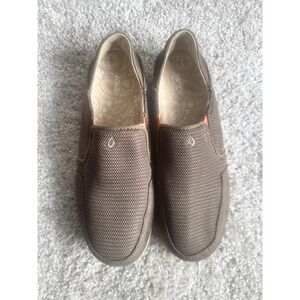 Olukai Waialua Mesh Loafers Woman's Size 7.5 Brown‎ Slip On Casual Comfort Shoes